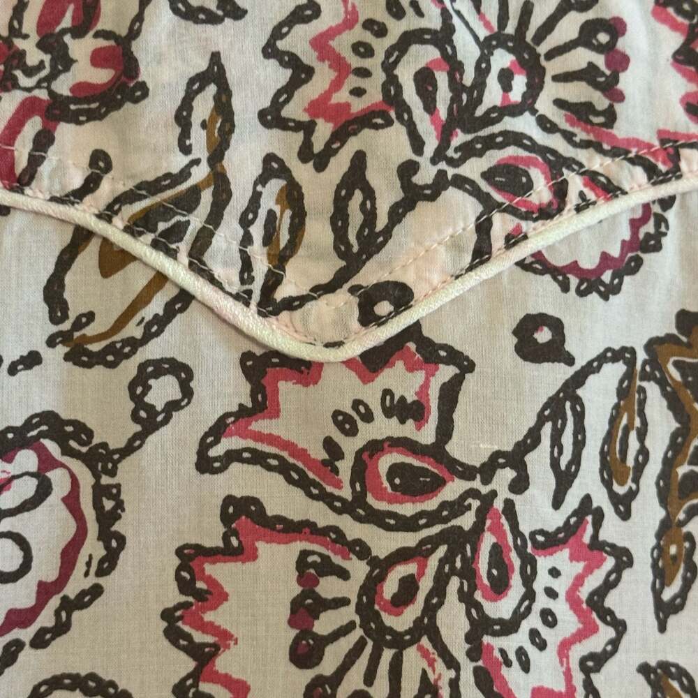 Panhandle Slim Women’s Medium Western Pearl Snap Paisley Floral Cotton Shirt M - Picture 6 of 12